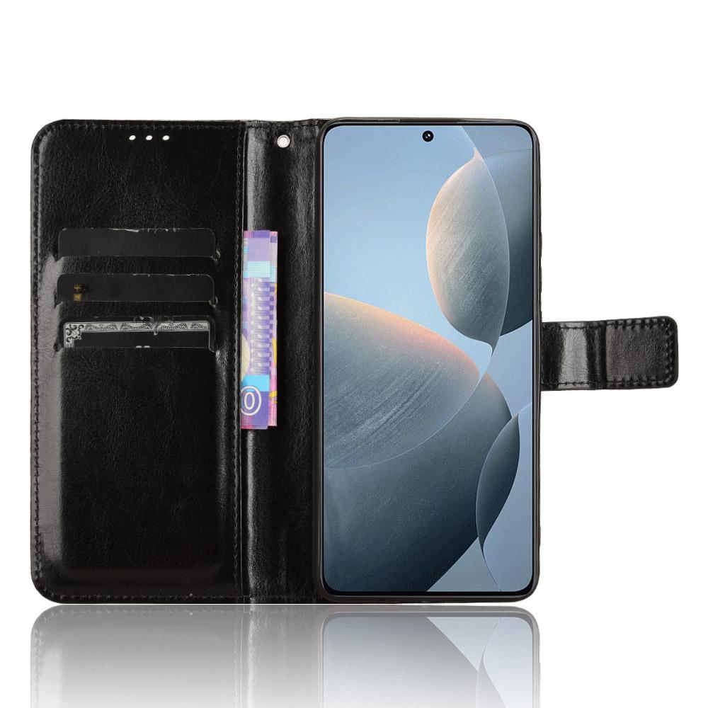 

For Xiaomi Redmi K70E 5G/Poco X6 Pro 5G Wallet Case 3 Card Slots TPU Interior Protective Cover Black