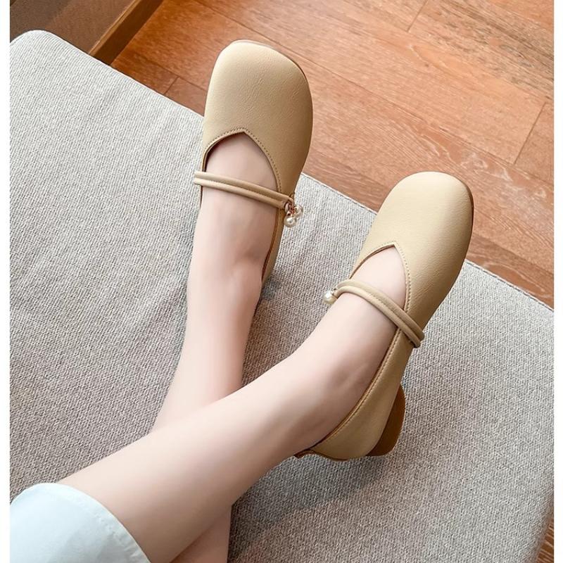 Fashion Women's Shoes French Style Single Shoes Soft Bottom High Heels Small Leather Shoes 2024 New Style Joyful Thick Bottom Anti-slip