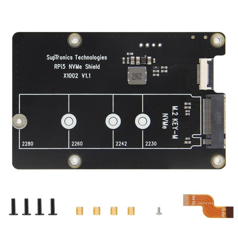 

Нижня плата X1002 PCIe M.2 NVMe SSD для Pi 5 прискорює передачу даних і завантаження