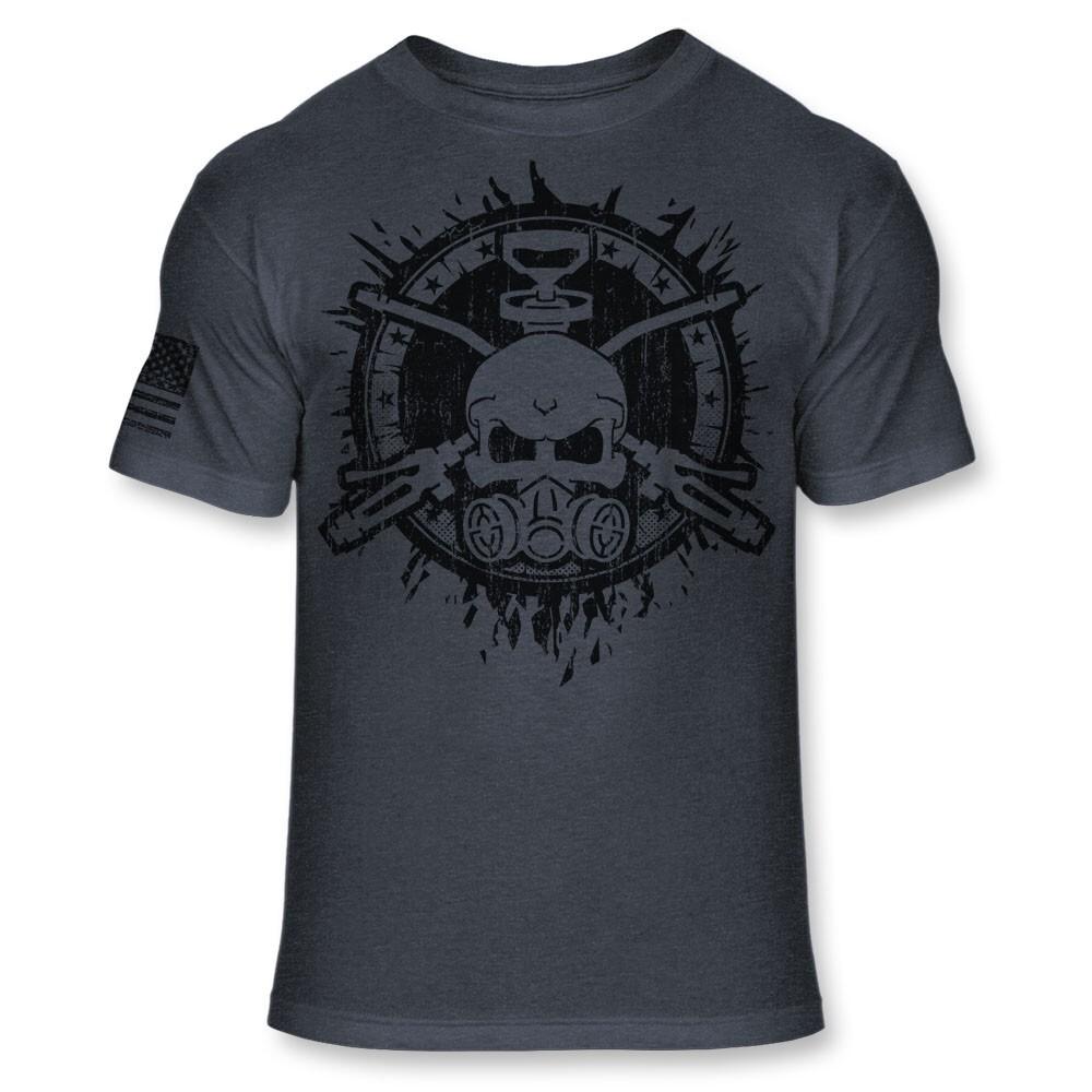 Exterminator Skull T Shirt - Exterminators Crossbones - Pest Control Shirt A393 S разноцветный