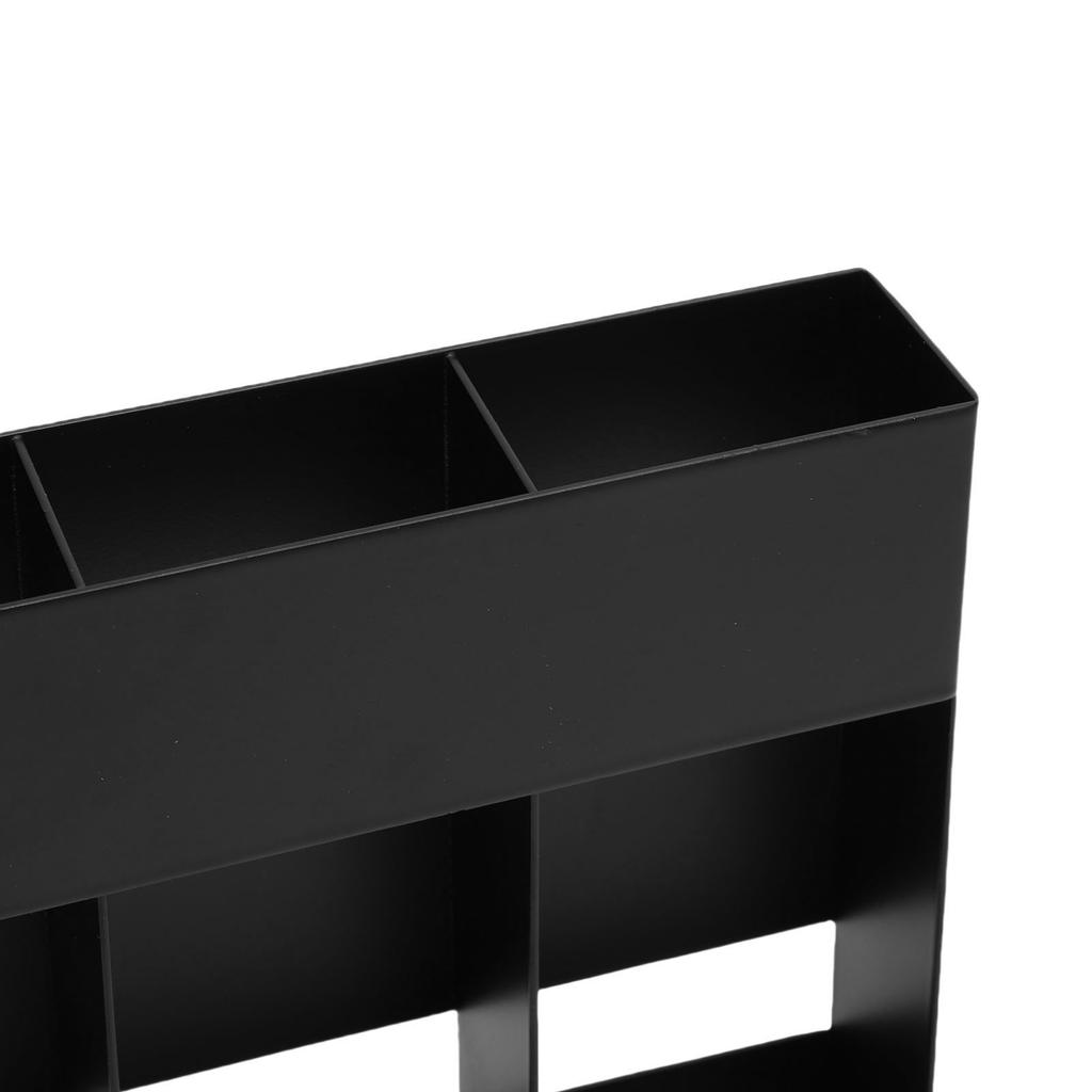 Straw Organizer Black 5 Compartment Space Saving Metal Straw Storage Holder with Double Side Adhesive Tape for Kitchen Cabinet