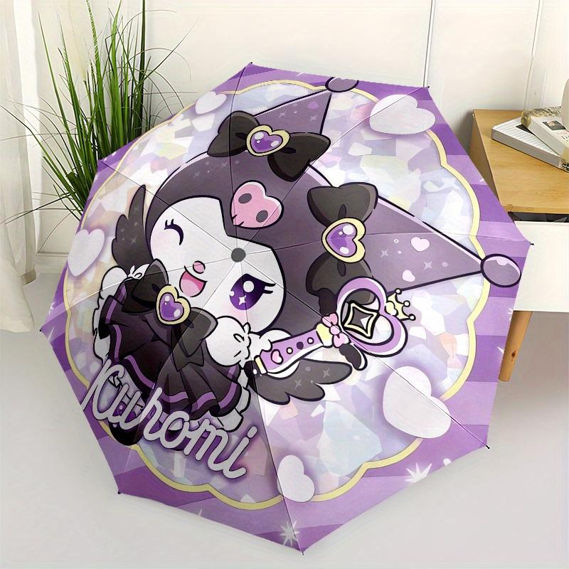 

Kuromi,Cute Automatic Folding Umbrella-Simple 8-Rib Design, Bright Cartoon Pattern, Durable Iron Frame, Suitable For Travel, Outdoor, Beach-