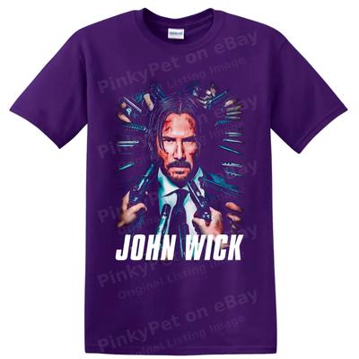 John Wick Film T-Shirt mit Schießerei-Porträt Actionfilm Grafik Sammler-T-Shirt