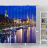 Landscape Shower Curtain New York City Night Scenery Waterproof Bath Curtain Set Polyester With Hook Bathroom Supplies Decorate