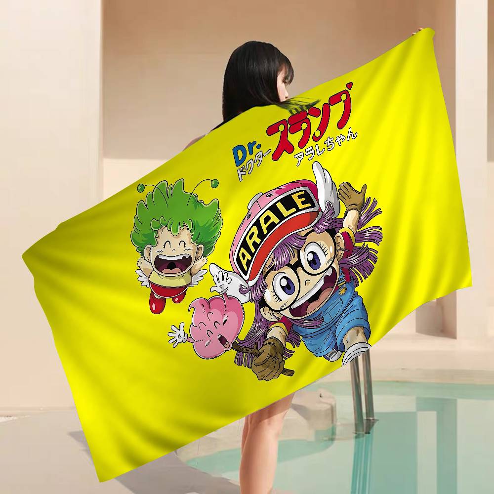 Dr S-Slump Anmie Anime Beach Swimming Towel Soft Absorbent Washcloth Children's Gifts For Kids Travel Camping Gym