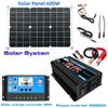12V til 110V/220V Solpanel System 12V Solpanel Batteri Opladningsregulator 4000W Solinverter Kit Komplet Strømproduktion