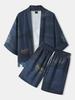 2026 New national style Hawaiian vacation ukiyo-e painted seven-quarter-sleeved Taoist robe 3D printed carp kimono cape