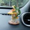 DIY Fairy Garden Accessories Resin Frog On Mushrooms Figurine Micro Landscape Bonsai Ornament Small Ornaments for Moss Waterproof Miniature