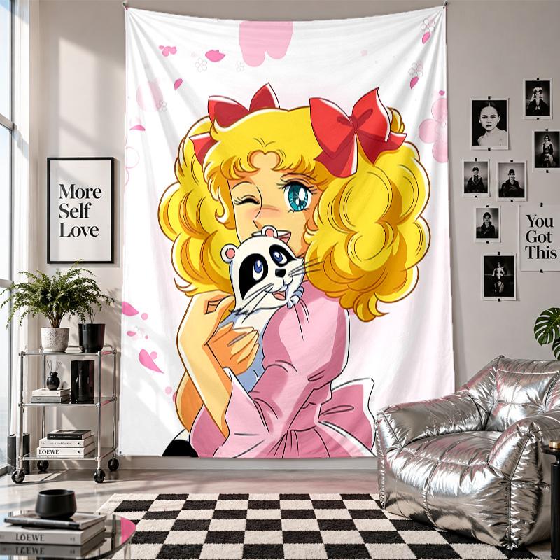 Arazzo da Parete Candy Candy Art Tessuto da Appendere Copertura di Sfondo Decorativa per Decorazione della Stanza