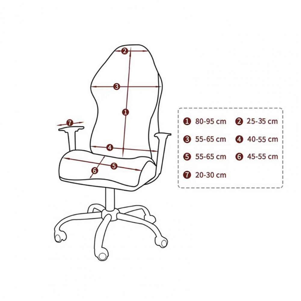 1 Set Stylish Nordic Gaming Chair Cover Soft Elasticity Non-Slip Dust-Proof Polar Fleece Armchair Slipcovers