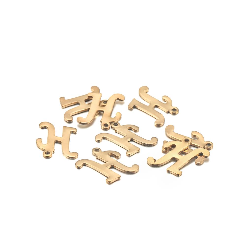 30Pcs Gold Color Stainless steel English Alphabet Letters Charms Pendants A-Z DIY Craft Bracelet Jewelry Making Accessories