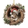 Animal Christmas Ornament 2D Flat Forest Animal Xmas Tree Ornament Acrylic Hanging Woodland Pendant for Garden Tree Home Decor