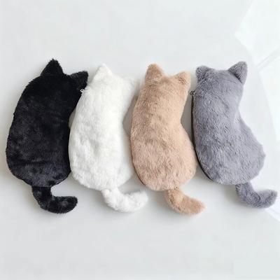 Süßes Flauschiges Federmäppchen Kawaii Tier Schreibwarentasche Tragbare Katze Plüsch Federtasche Schule
