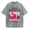 San Joaquin California Pomegranate Prints Washed TShirts Women Cotton Tops Distressed ONeck Comfortable T Shirt Summer Clothes