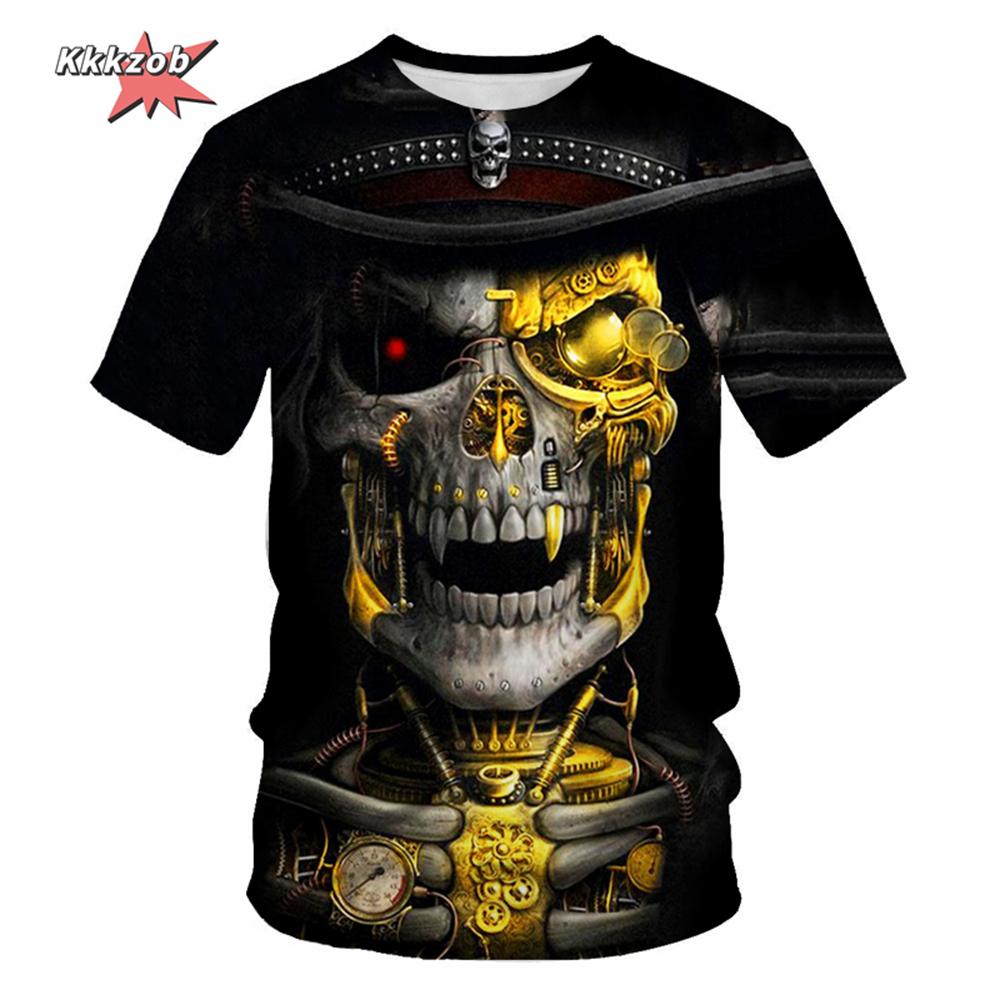 Skull Beer 3D Printed Gothic Horror Skull Men's Printed T-Shirt Party Street Casual T-Shirt Short Sleeve Round Neck Shirt Tops