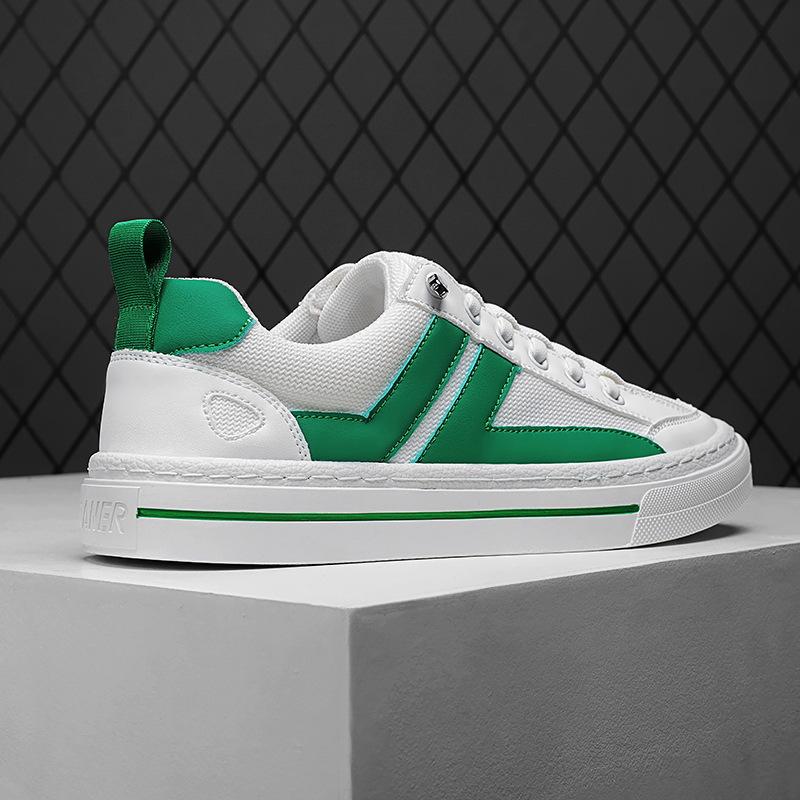 Trendige Herrenschuhe Frühling Studenten Low-Top Ein-Pedal Sport- und Freizeit Flache Schuhe Vielseitige Kleine Weiße Stoffschuhe