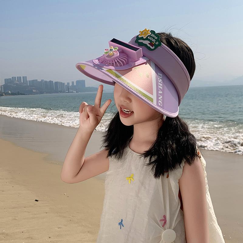 Summer Boys and Girls Baby Cool Hat Sun Hat Empty Top Electric Fan Hat Children Sun Protection Hat Boy Sun Hat