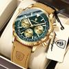 POEDAGAR Business Herren Armbanduhr Wasserdicht Leuchtend Datum Chronograph Sport Mann Uhr Leder Quarz Mode Herrenuhren Reloj