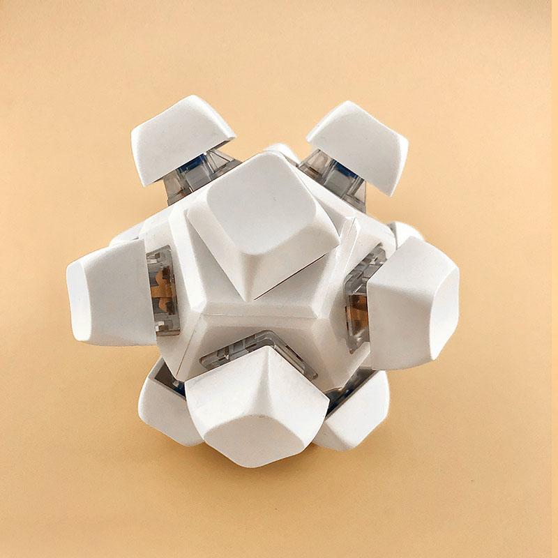 

12 Key Keyboard Creative Button Stress Reliever Novelty Fidget Gadget for Finger Press Anxiety Relief Funny Little Gift белый