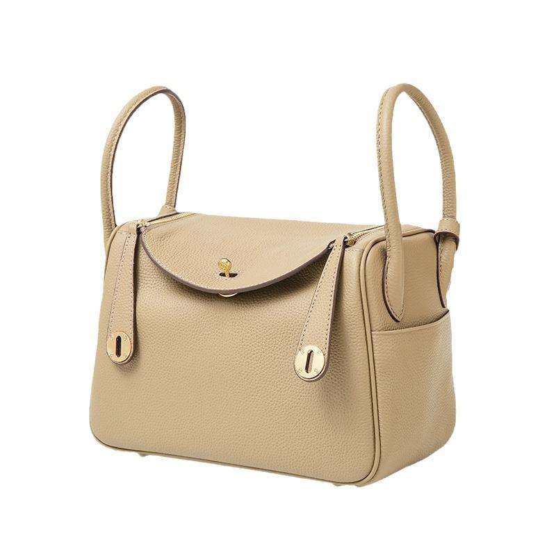 2024 Genuine Leather Lindy Handbag: Stylish, Large-Capacity Shoulder Bag for Women