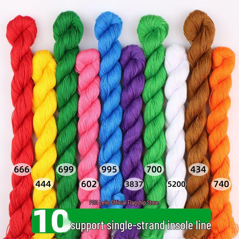 Baumwoll-Kreuzstich-Stickgarn: Handgefertigte Einlegesohlen, Dickes Nähgarn, Eine Farbe pro Stück