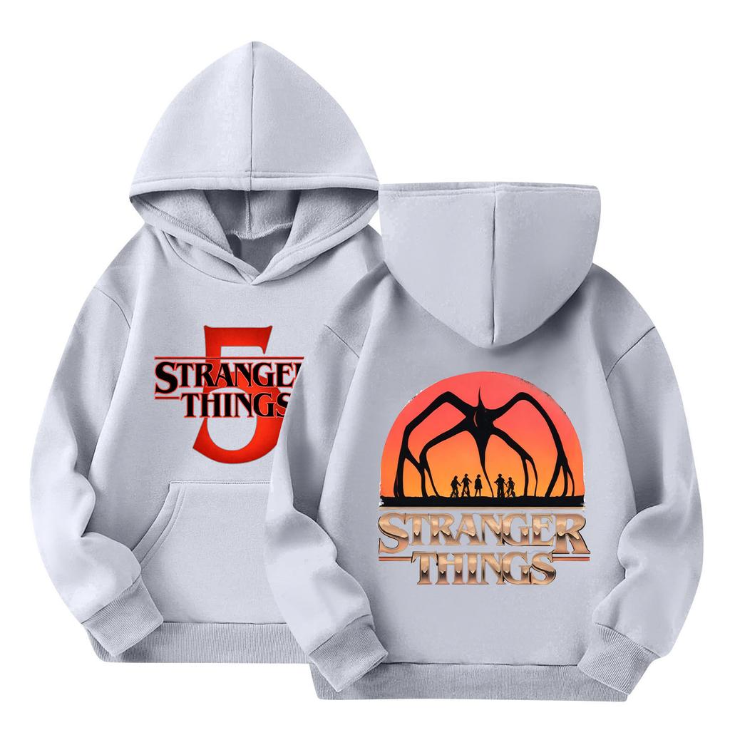 Dětská mikina s kapucí s gradientním potiskem a dlouhým rukávem Volná mikina Mikina