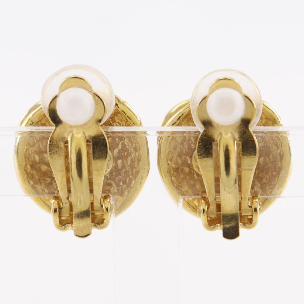 CHANEL COCO Mark Earring vintage Plated Gold 9g Women Used