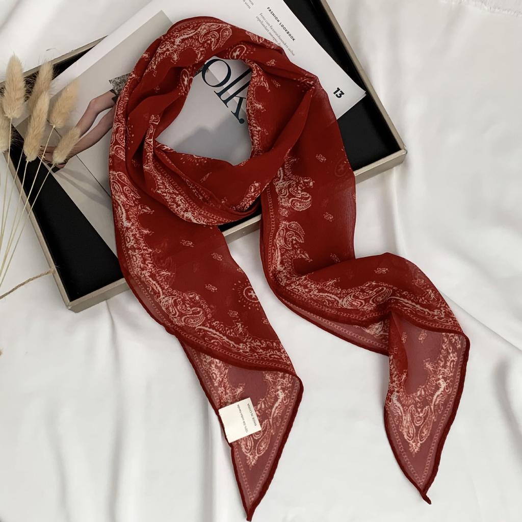 Scarf for Women Versatile Neck Flower Scarf Versatile Striped Headband Hairband Scarf