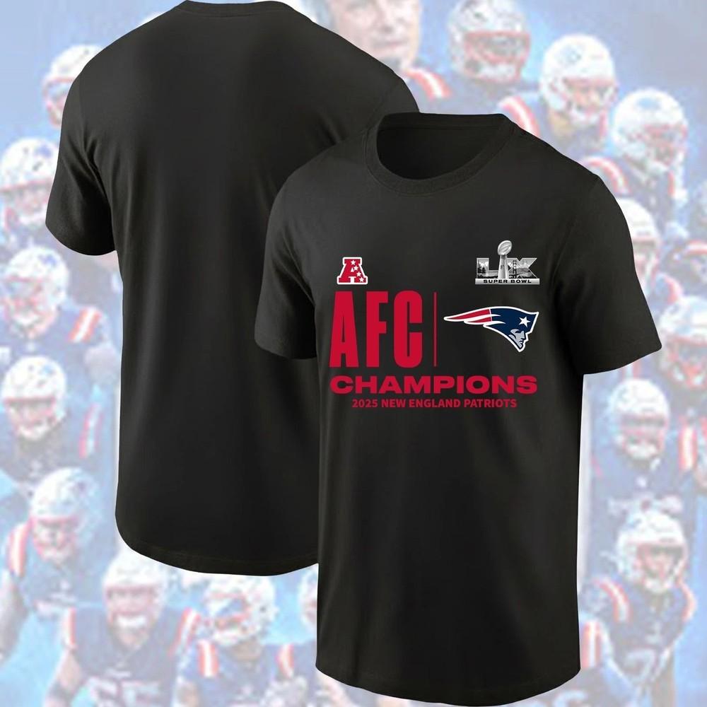 NE Patriot 2025 AFC Conference Champions Short Sleeve Shirt S-5XL Unisex T-Shirt XXL