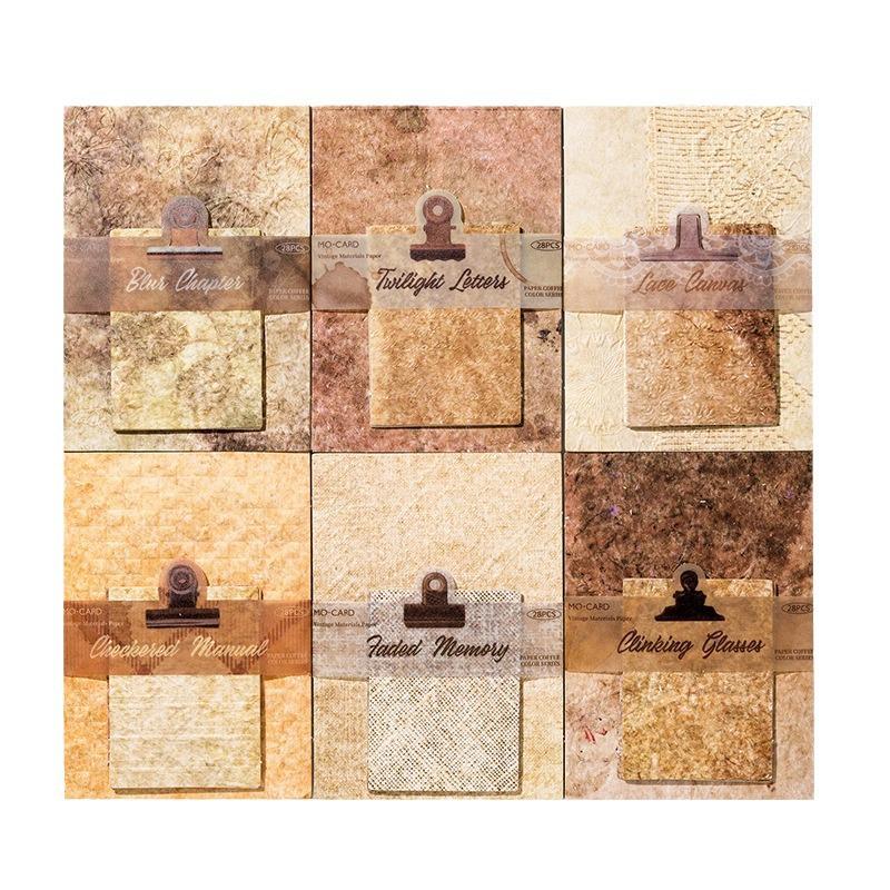 Momo Material Retro Coffee Stain Lace Paper for DIY Journal and Collage Backgrounds