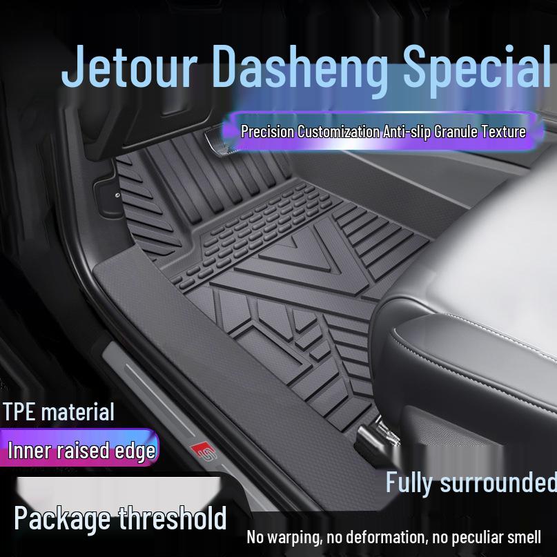 Jetour Dasheng TPE Full Coverage Waterproof Car Floor Mats with Door Sill Protection 1-Layer Upgraded