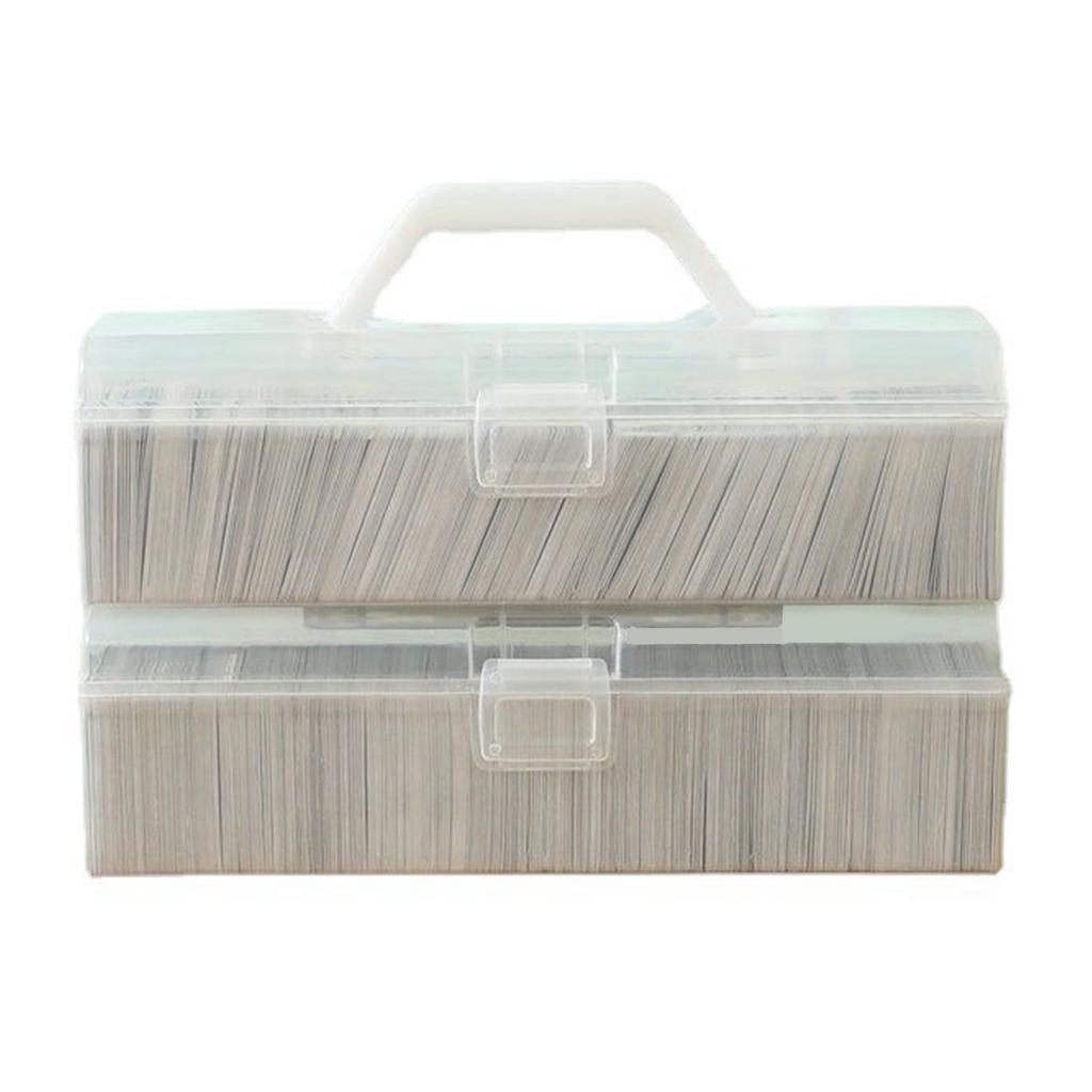 Game Card Organizer Plastic Handheld Flip Lid Large Capacity Transparent Trading Card Storage Box for Home Office