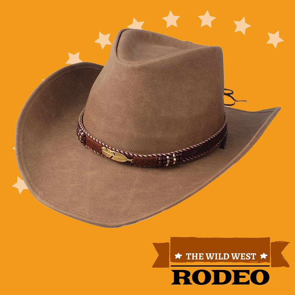 New 100% Leather Men Women Western Cowboy Hat Wide Brim Godfather Hats Gentleman Church Sombrero Hombre Jazz Cap