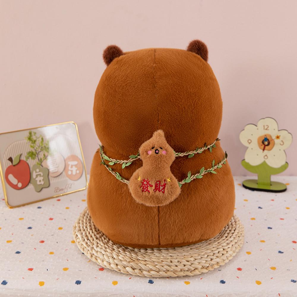 Fluffy Capybara Plush Toy Gourd Backpack Capybara Stuffed Doll Capybara Cotton Doll Room Decor