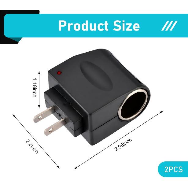 Convertitore di Alimentazione AC-DC Universale, Adattatore Presa Accendisigari Auto 220 V a 12 V, Trasformatore con Spina a Muro per Uso Domestico, Inverter di Alimentazione Plug and Play