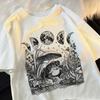 Cute Cottagecore Aesthetic Frog Mushroom Moon Witchy TShirts Women Short Sleeve Round Neck T Shirts Casual Tops Clothing