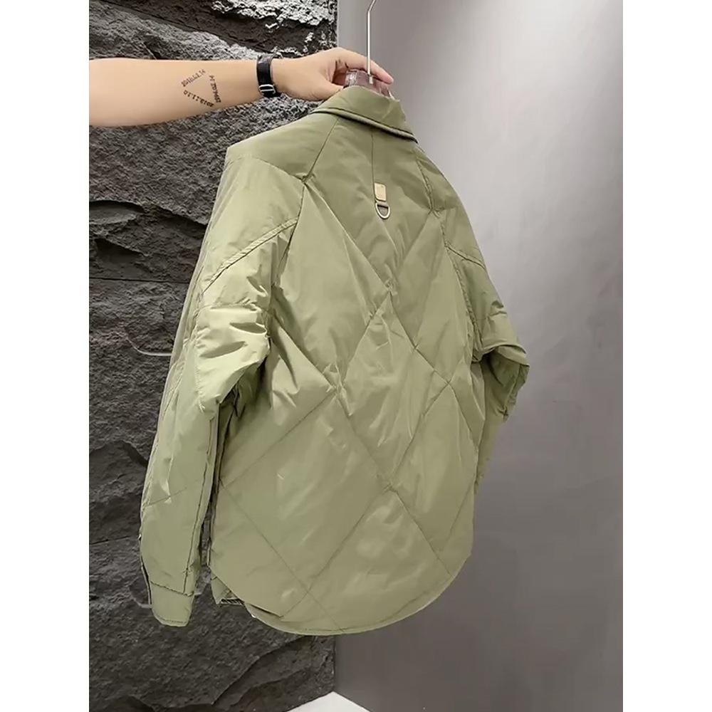 Men's Lightweight Winter Down Jacket – Shirt-Style, Short, Korean Loose Fit, Warm Workwear 2025 Edition.