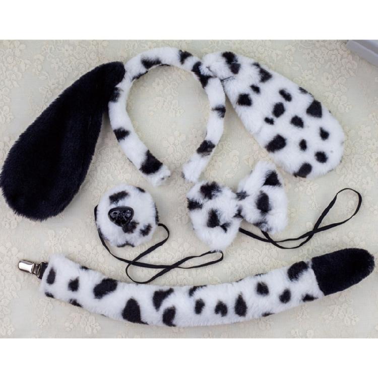 Role Play Dalmatians Costume Ear Headband/Tail Theme Party Stage Dress Up