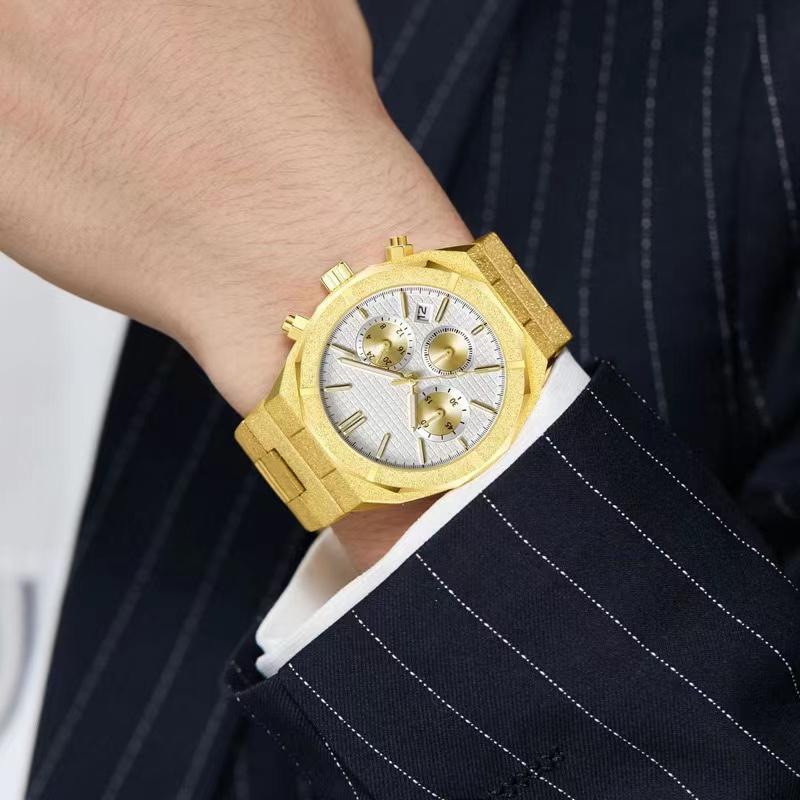 Alloy Quartz Wristwatch Dazzling Brightness New Watch Men Luminous Chronograph Business Waterproof Male Watches with Date