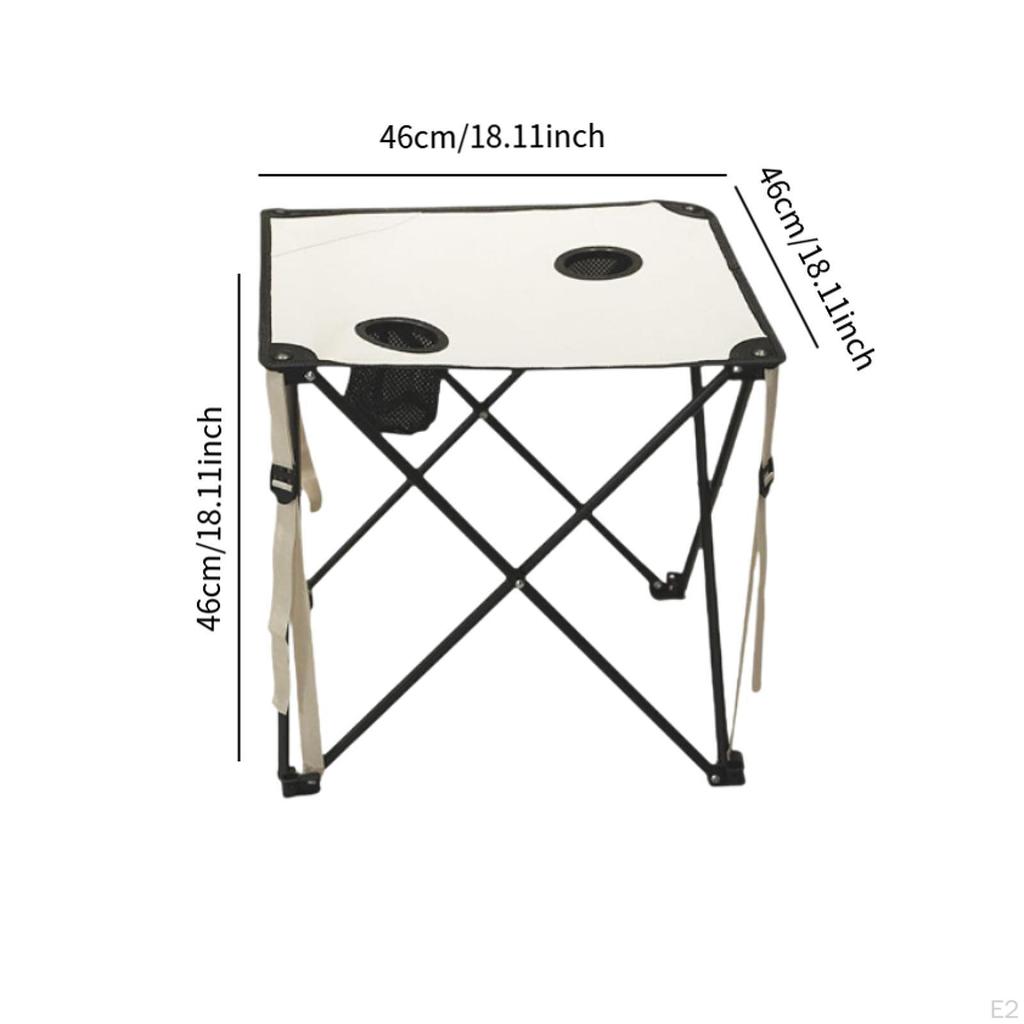Foldable Camping Table Picnic with 2 Cup Holders Ultralight Portable Outdoor for Garden