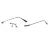 Anti-Blue Flat Glasses For Women, Metal Frameless Polygonal Glasses Frame Can Be Equipped With Myopia Glasses Frame