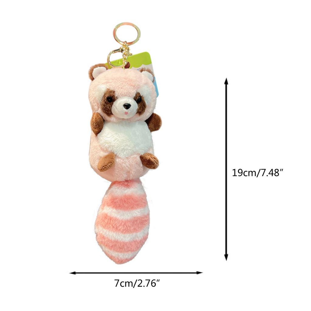Plush Raccoon Keychain Hanging Ornament Lovely Pendants Keys Holder Backpack Handbag Charm Fashion Jewelry for Women