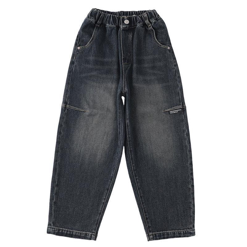 Boys' Fleece-lined Jeans - 2025 Spring/Autumn Trend: Casual Long Pants for Kids