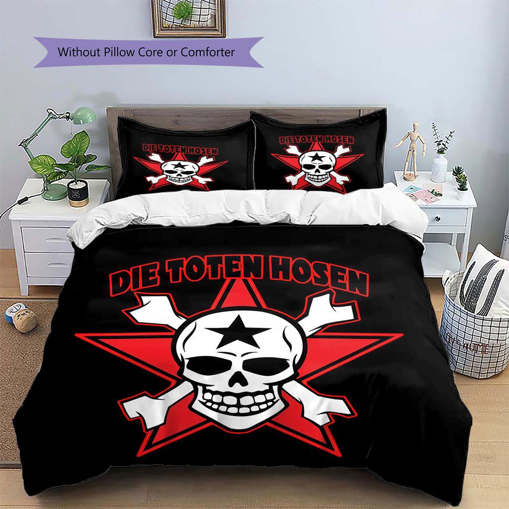 Biancheria da letto con motivo Die Toten Hosen Decorazione per la casa Regalo di compleanno ( 1 copripiumino + 2 federe, senza imbottitura),merchandising per fan.