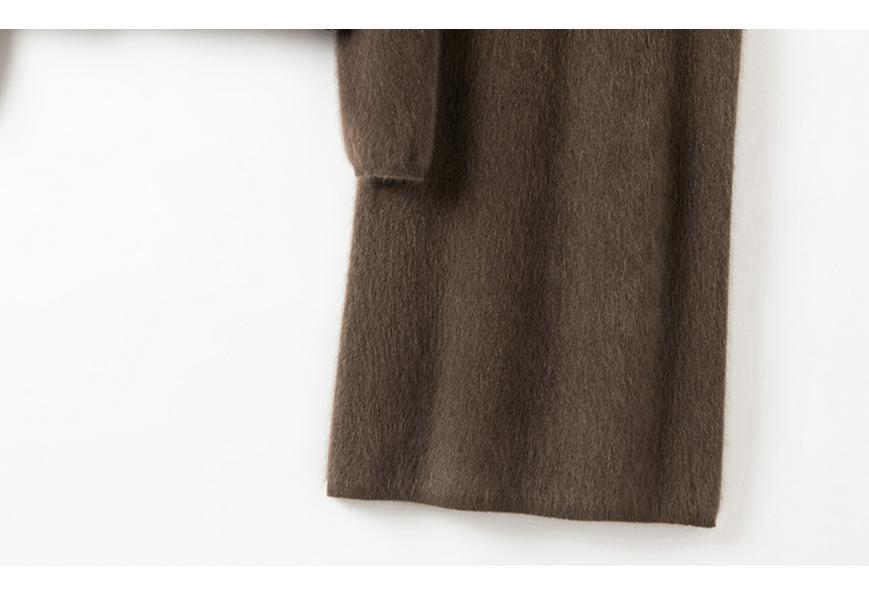 2026 Madder Brown Knit Sweater & Half Skirt Set in Heavyweight Pure Cashmere & Mulberry Silk