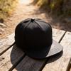 Black Plain Canvas Sun Hat With Breathable Material And Stylish Print For Outdoor Activities