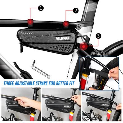 Bolsa para tubo superior de bicicleta, carcasa dura impermeable, bolsa para cuadro de bicicleta, estuche de almacenamiento para bicicleta de montaña y carretera