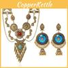 Style Ethnic Simulation Gemstone Decoration Women Necklace And Set Earring