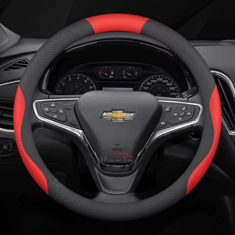 Leather Car Steering Wheel Cover for Chevrolet Monza Aveo Captiva Trax Orlando Groove Cruze Spark Non-slip Interior Accessories