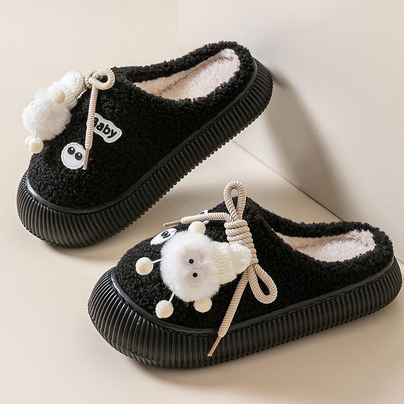 

Новые осенне-зимние новинки, милые плюшевые мультяшные удобные домашние тапочки, мужские и женские хлопковые противоударные туфли size 40-41 [shoes are 1-2 sizes smaller]